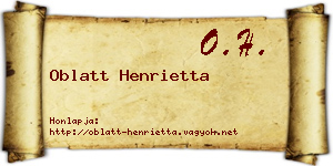 Oblatt Henrietta névjegykártya